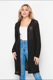 Black Open Knit Cardigan