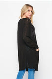 Black Open Knit Cardigan