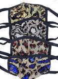 Sequined Cheetah Print Face coverings