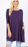 Purple pocket swing tunic top