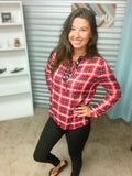 Laced Up Red Plaid