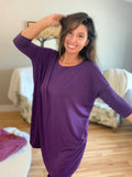 Purple pocket swing tunic top
